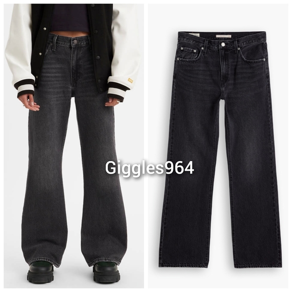 Levi's Baggy Bootcut Jeans Boot Barn Faded Black - Picture 1 of 8